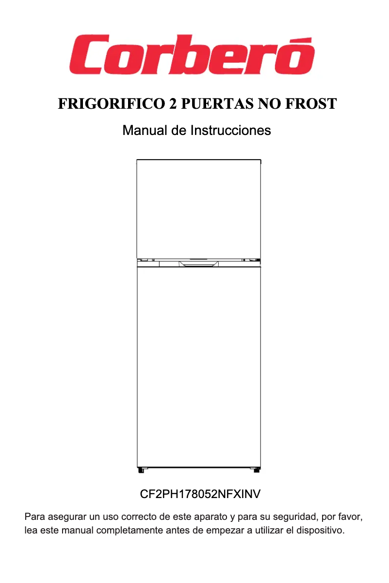 Page n°1 - Manuel utilisateur Corbero CF2PH178052NFXINV
