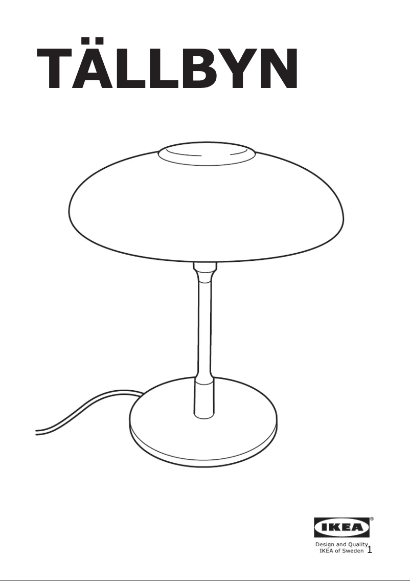 Image de la première page du manuel de l'appareil TALLBYN