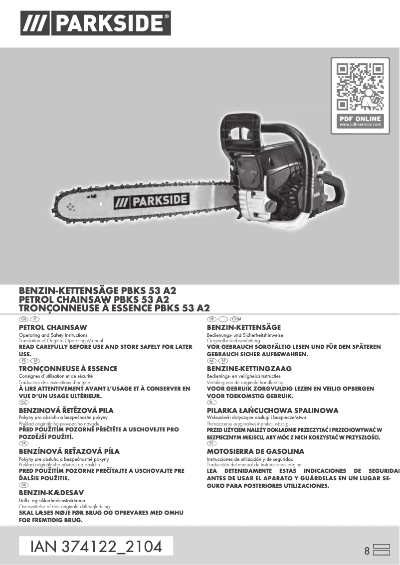 Page 1 de la notice Manuel utilisateur Parkside PBKS 53 A2