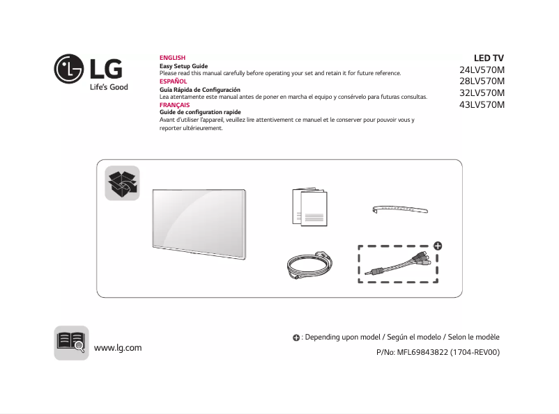 Page 1 de la notice Manuel utilisateur LG 43LV570M