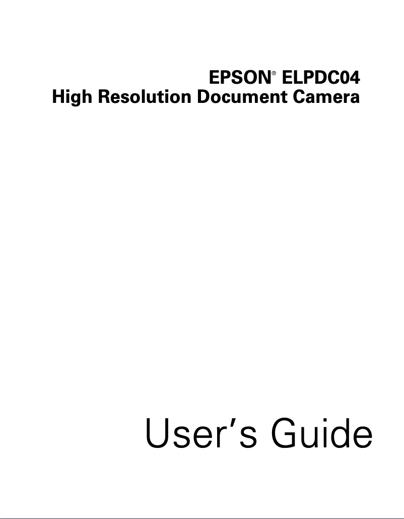 Page 1 de la notice Manuel utilisateur Epson ELPDC04