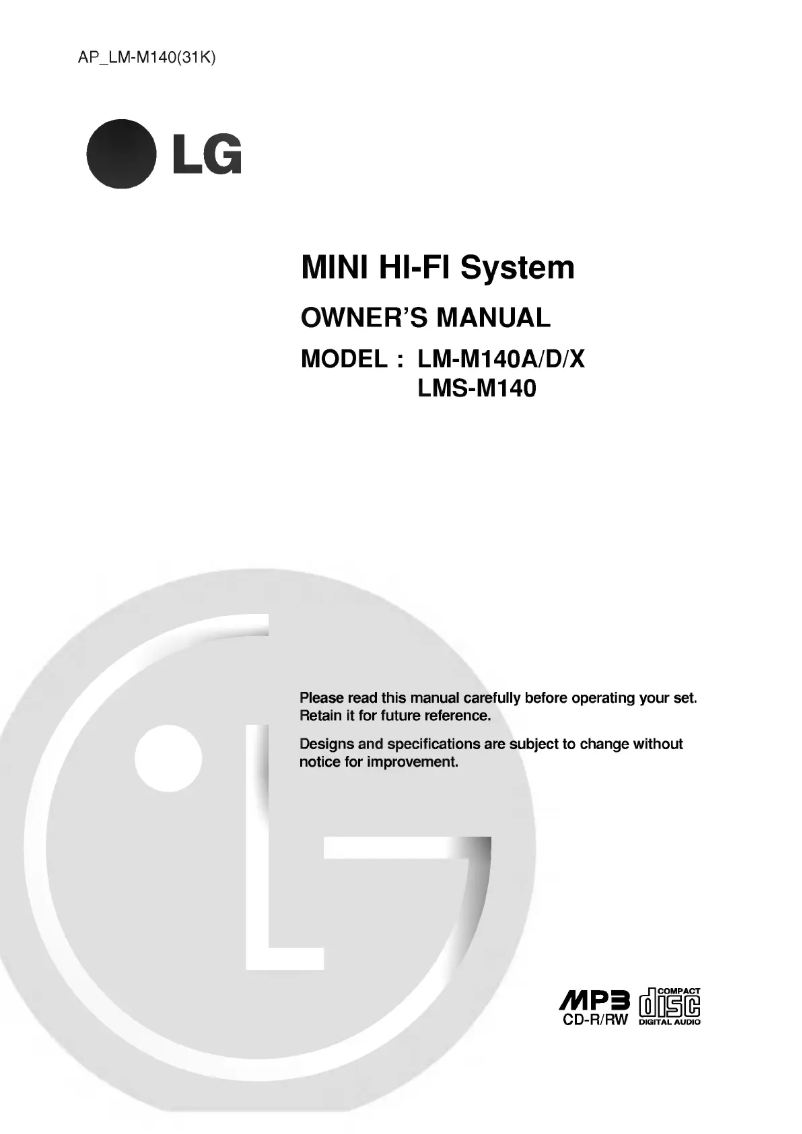 Page n°1 - Manuel utilisateur LG LM-M140A