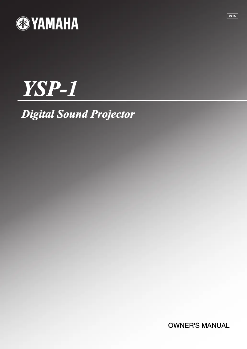 Image de la première page du manuel de l'appareil YSP-1