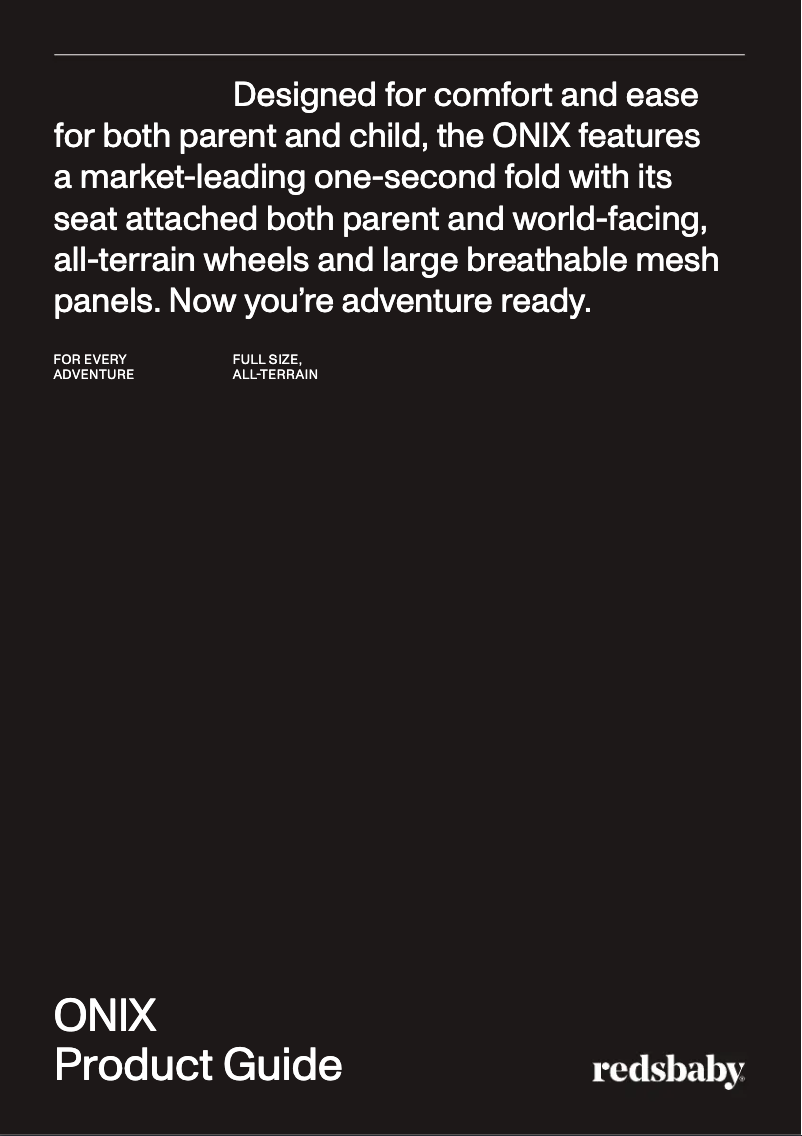 Page 1 de la notice Manuel utilisateur Redsbaby ONIX