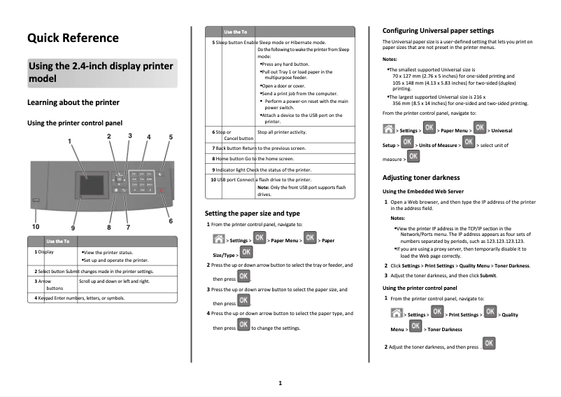 Image de la première page du manuel de l'appareil MS810dn