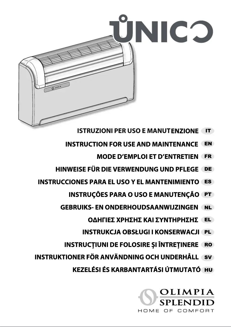 Image de la première page du manuel de l'appareil Unico Art
