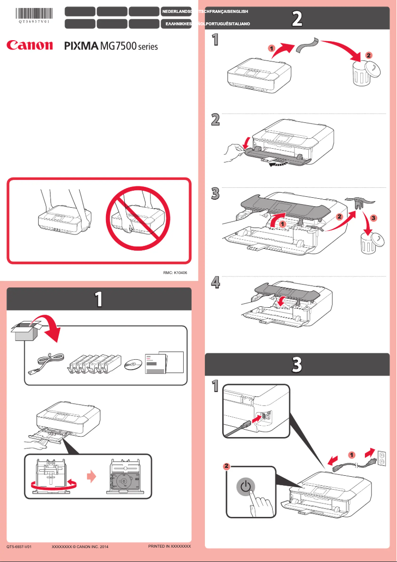 Page 1 de la notice Manuel utilisateur Canon PIXMA MG7510