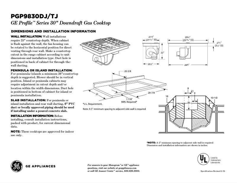 Image de la première page du manuel de l'appareil PGP9830TJWW
