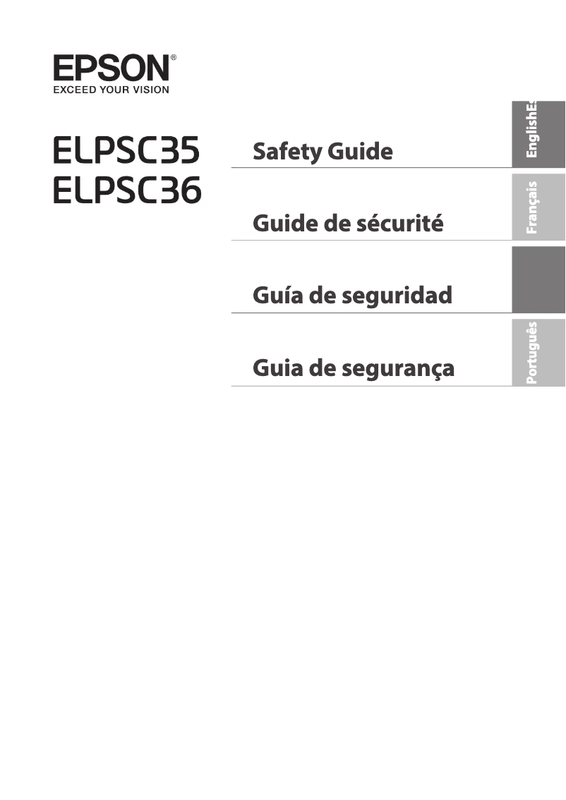 Page 1 de la notice Instructions de sécurité Epson ELPSC35
