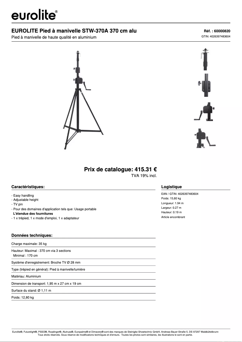 Image de la première page du manuel de l'appareil STW-370A