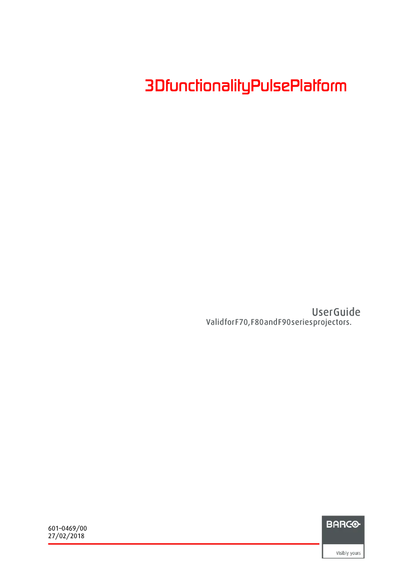 Page n°1 - Guide de démarrage rapide Barco F70-4K8