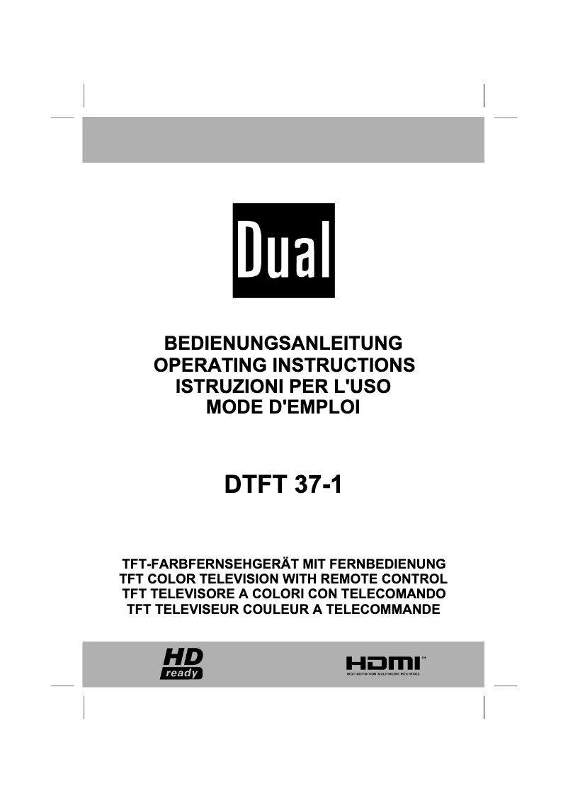 Page n°1 - Manuel utilisateur Dual DTFT 37-1
