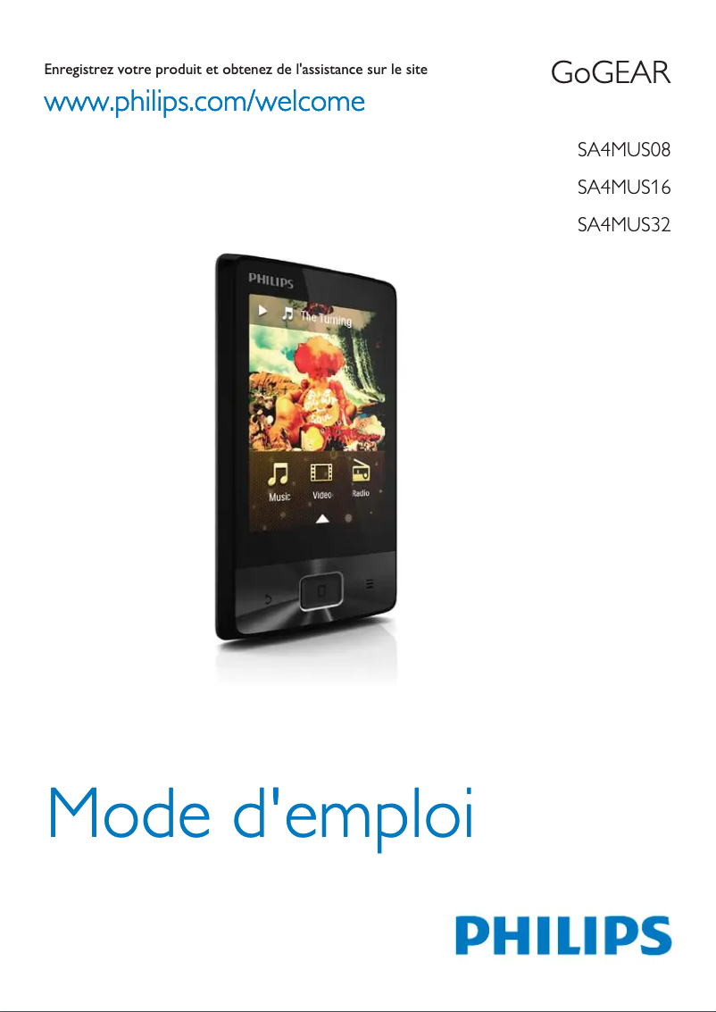 Page 1 de la notice Manuel utilisateur Philips GoGEAR SA4MUS08