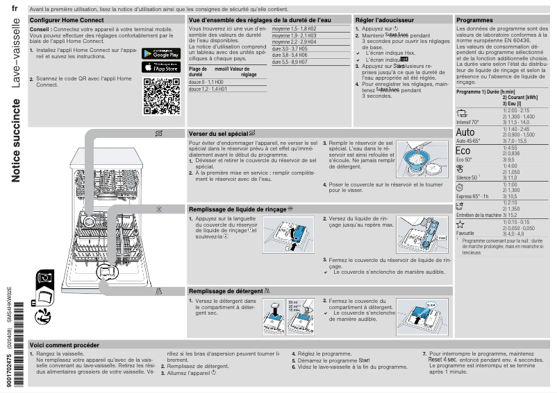 Page 1 de la notice Manuel utilisateur Bosch SMS4HKW02E