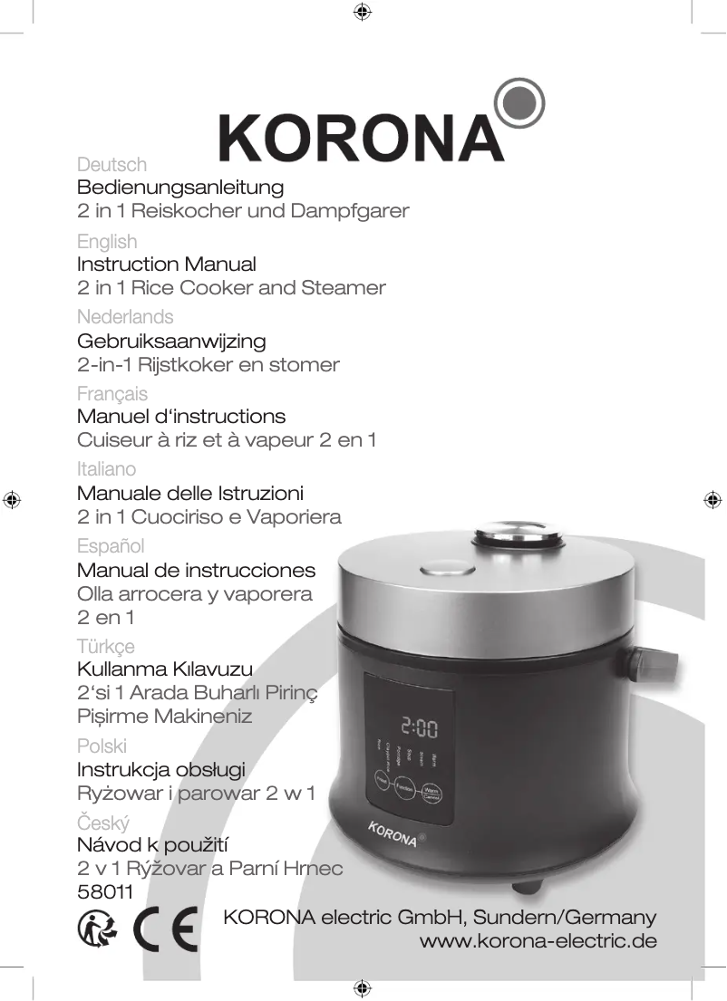Page n°1 - Manuel utilisateur Korona 58011