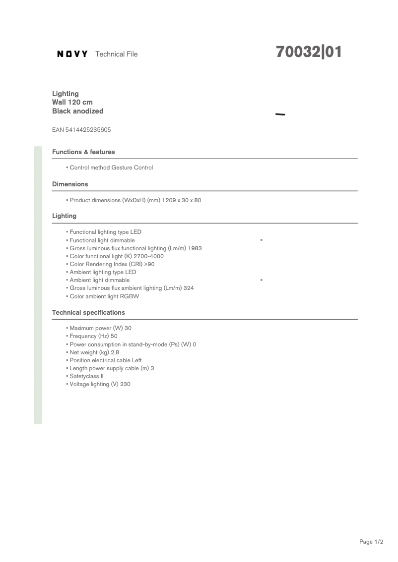 Image de la première page du manuel de l'appareil Wall 70032