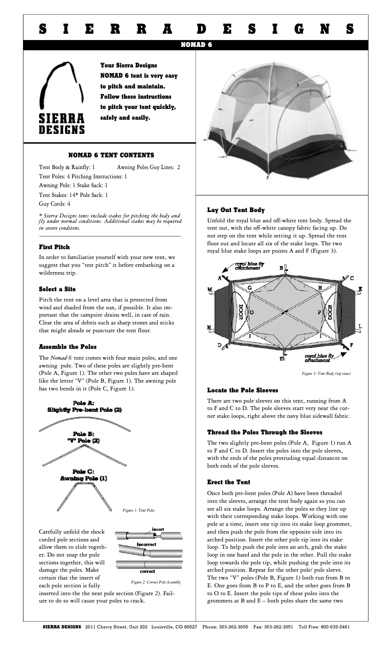 Página 1 del manual Manual de usuario Sierra Designs Nomad 6