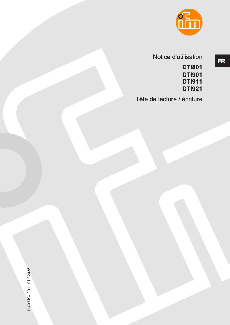Page n°1 - Manuel utilisateur IFM DTI801