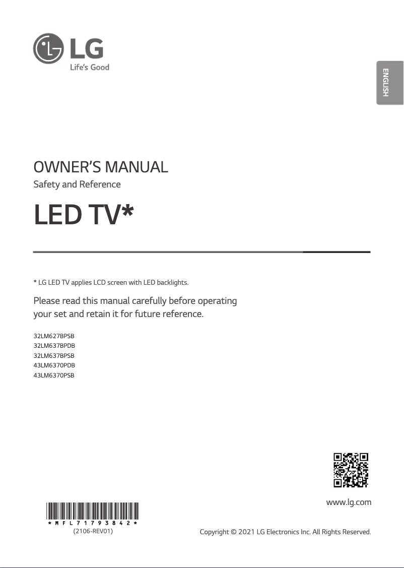 Page n°1 - Manuel utilisateur LG 43LM6370PDB