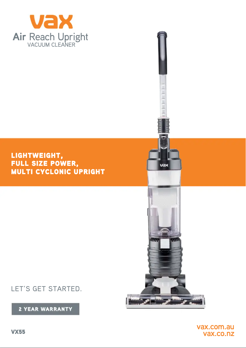 Page 1 de la notice Manuel utilisateur Vax Air Reach VX55