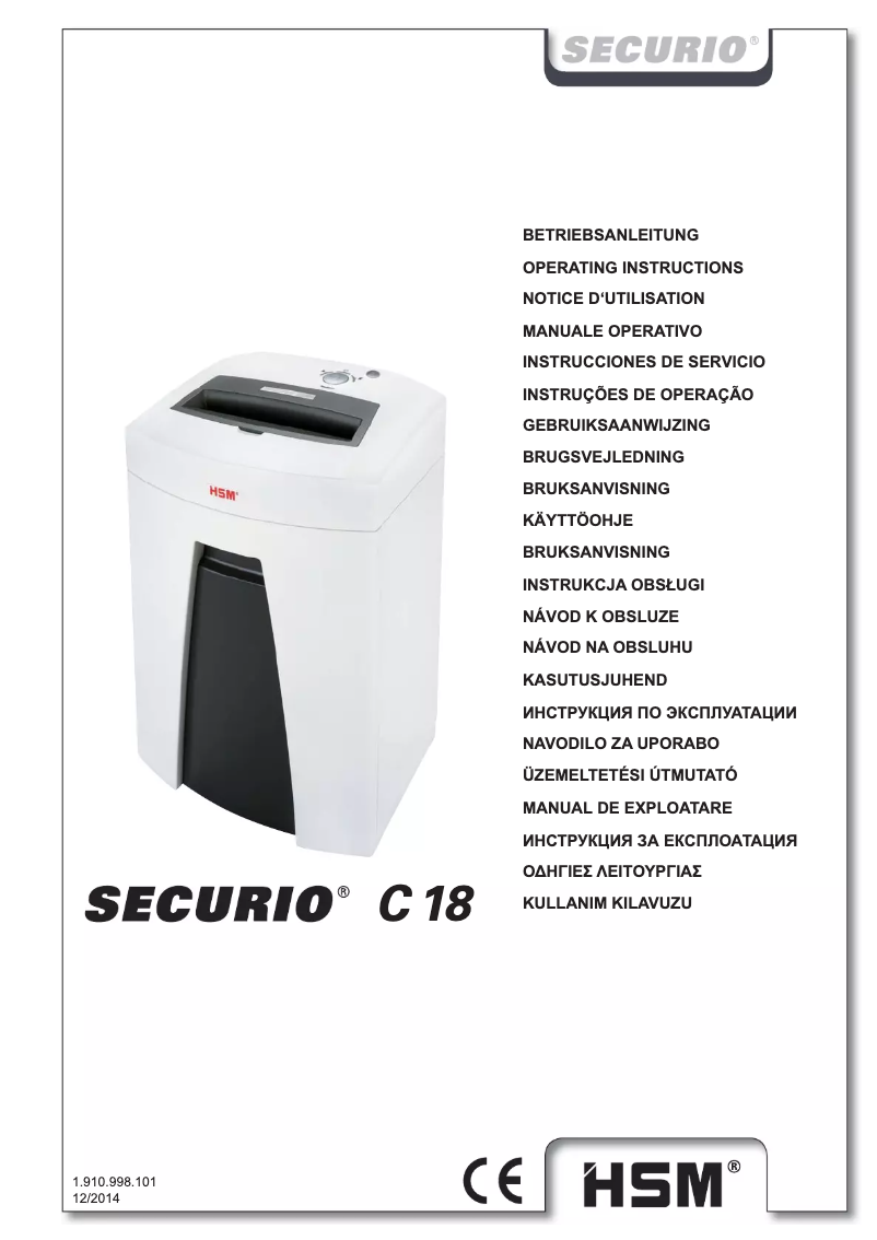 Page n°1 - Manuel utilisateur HSM Securio C18 5.8mm