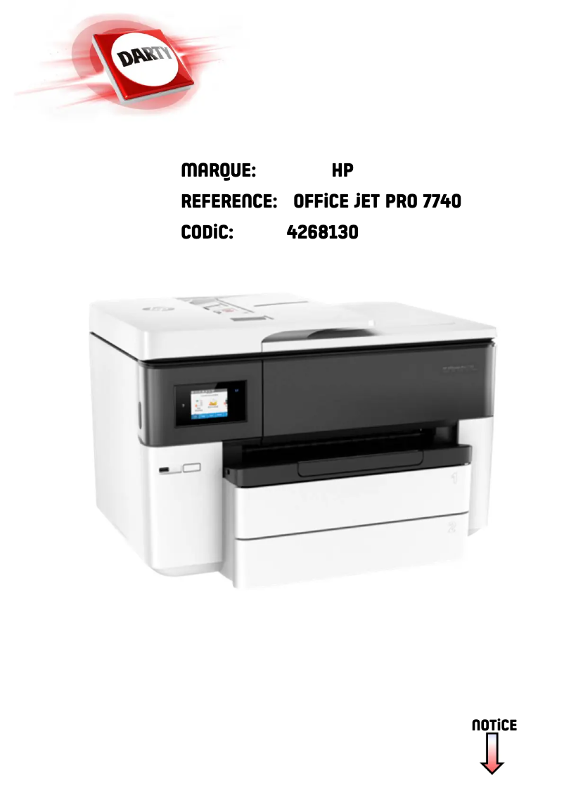 Image de la première page du manuel de l'appareil OfficeJet Pro 7740