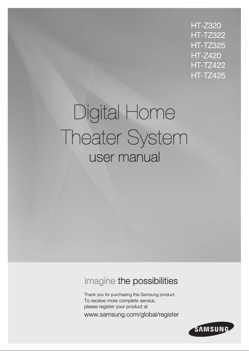 Page n°1 - Manuel utilisateur Samsung HT-Z320T
