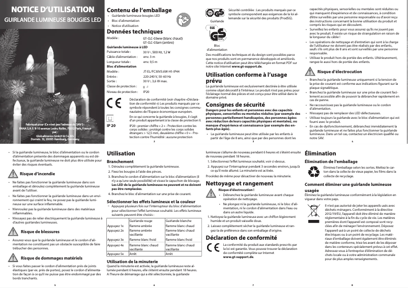 Page n°1 - Manuel utilisateur GlobalTronics GT-CLC-03am