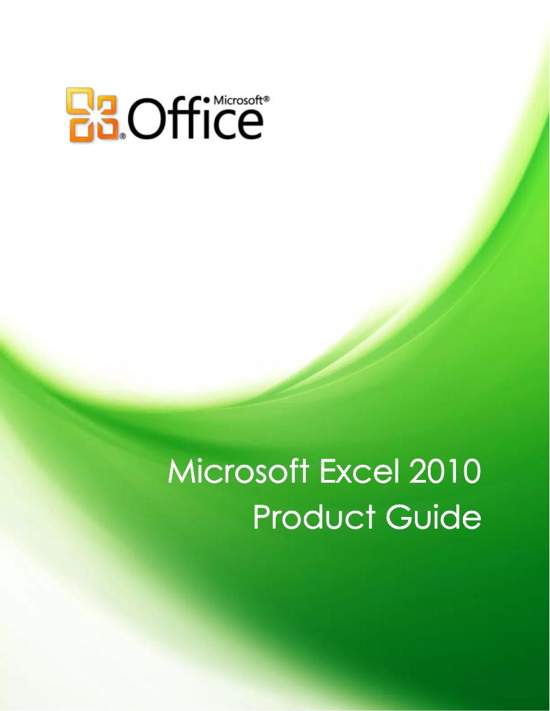 Image de la première page du manuel de l'appareil Excel 2010