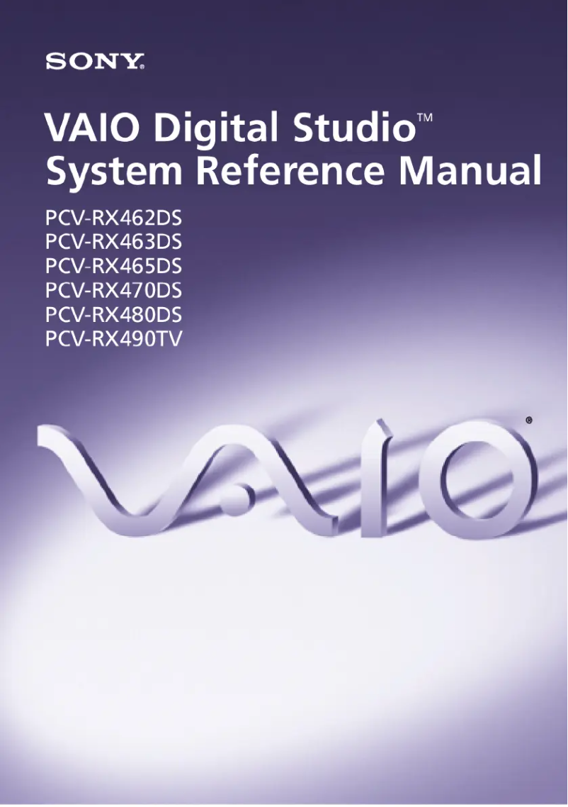 Página 1 del manual Manual de usuario Sony Vaio PCV-RX465DS
