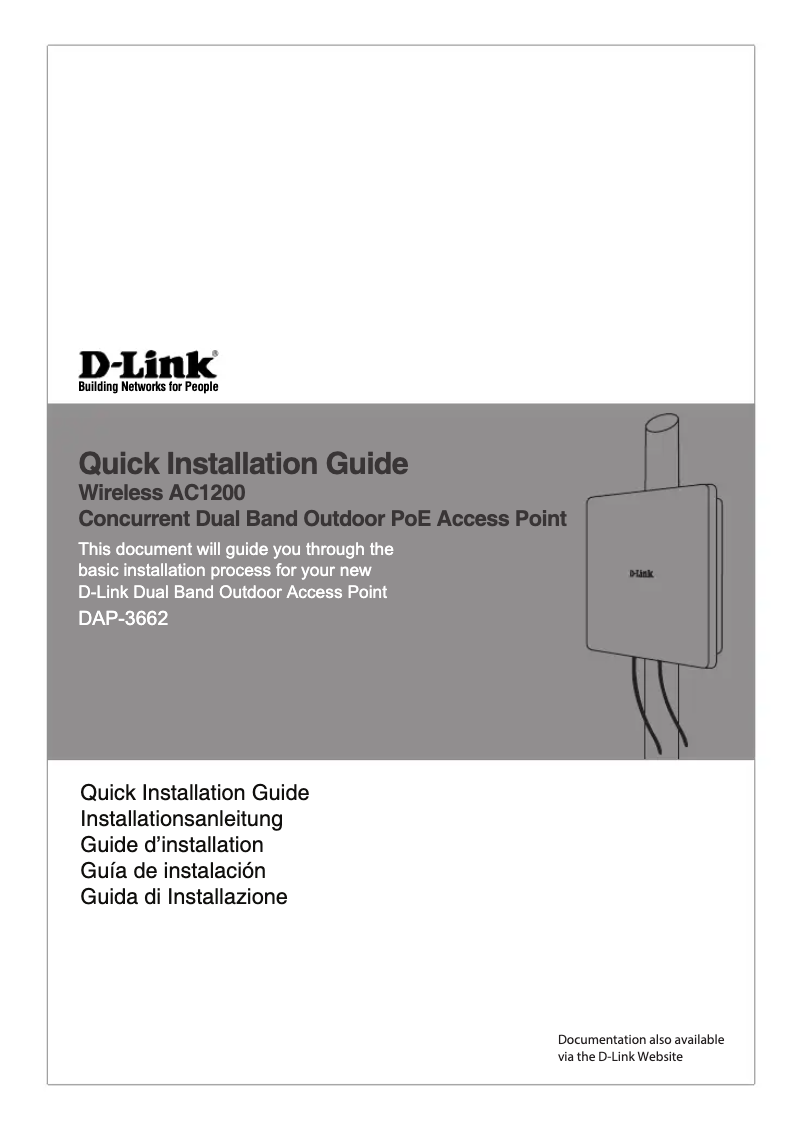 Page 1 de la notice Guide d'installation D-Link DAP-3662
