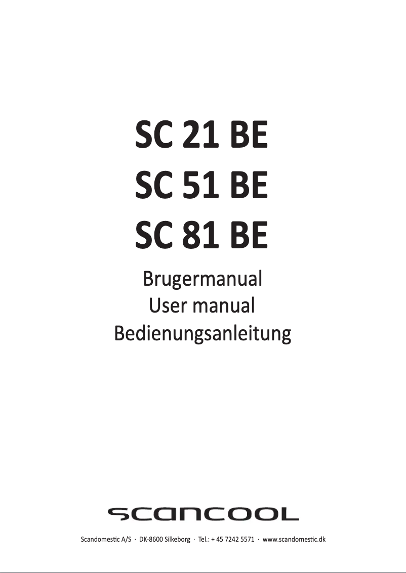 Page n°1 - Manuel utilisateur Scancool SC 21 BE