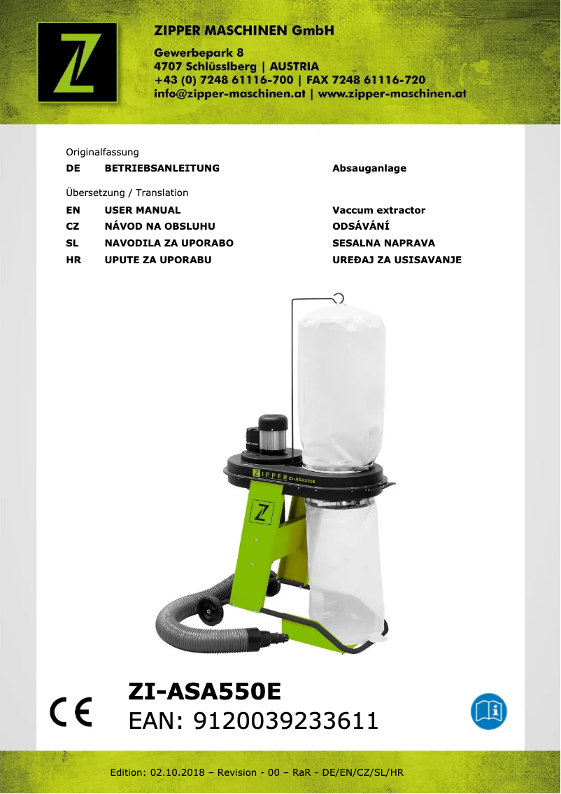 Page n°1 - Manuel utilisateur Zipper ZI-ASA550E