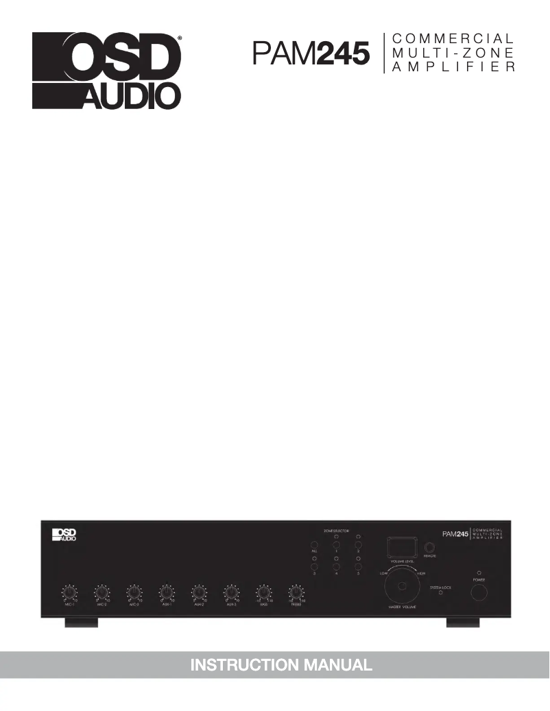 Page n°1 - Manuel utilisateur OSD Audio PAM-245