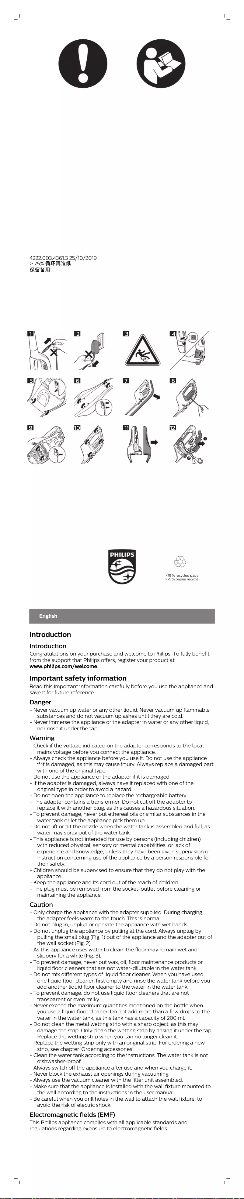 Image de la première page du manuel de l'appareil PowerPro Aqua FC6405