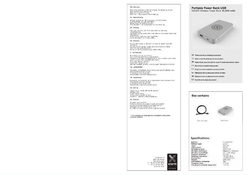 Página 1 del manual Manual de usuario Xtorm XW200