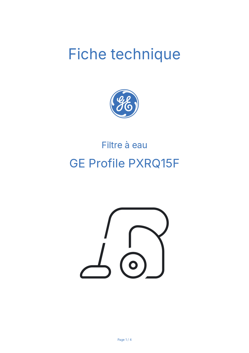 Image de la première page du manuel de l'appareil Profile PXRQ15F