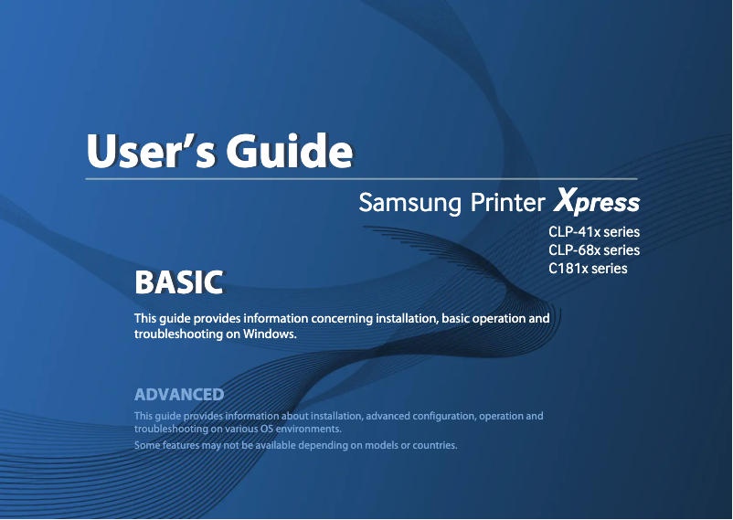 Page 1 de la notice Manuel utilisateur Samsung Xpress SL-C1810W