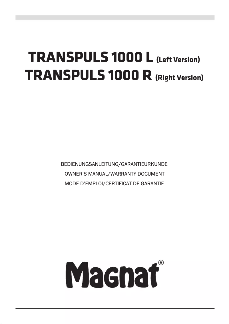 Page 1 de la notice Manuel utilisateur Magnat Transpuls 1000