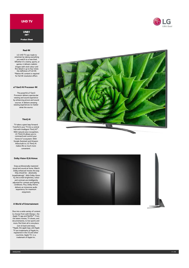 Image de la première page du manuel de l'appareil 86UN8100PTB