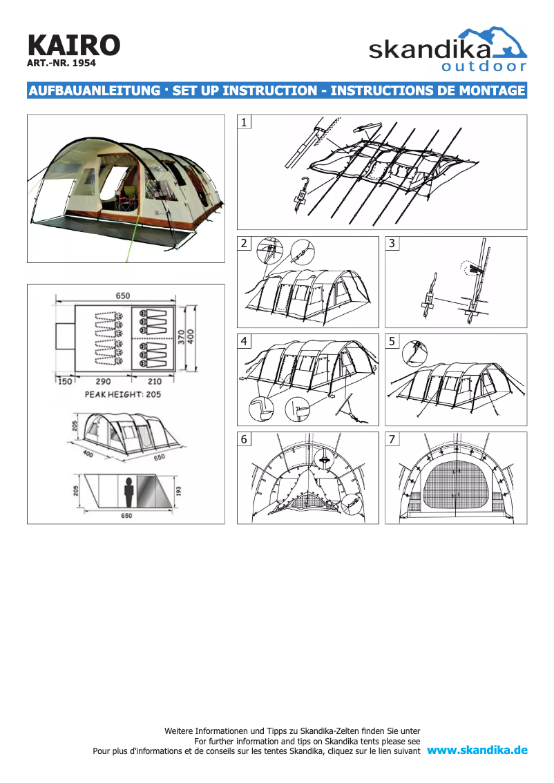 Page 1 de la notice Manuel utilisateur Skandika Kairo