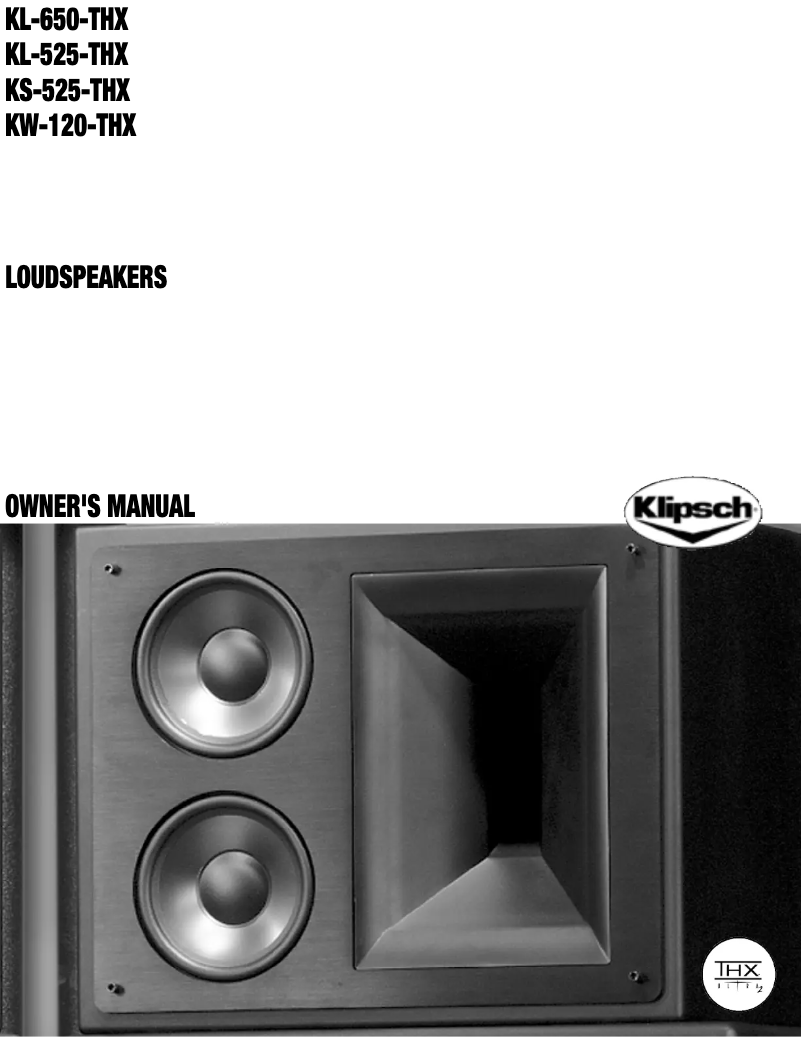Page n°1 - Mode d'emploi Klipsch KL-650-THX