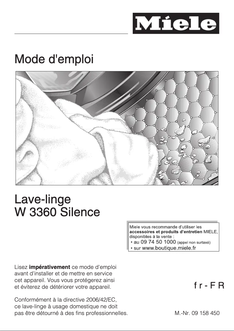 Image de la première page du manuel de l'appareil W 3360 SILENCE