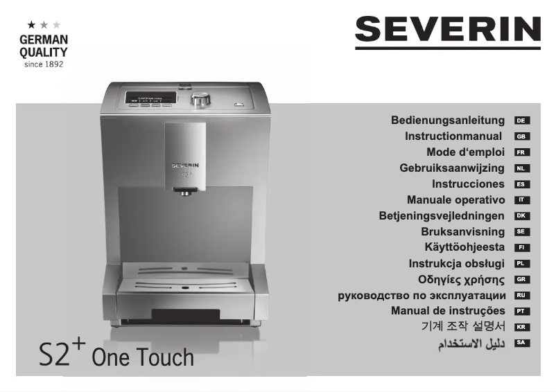 Page n°1 - Manuel utilisateur Severin S2 Plus One Touch KV 8023