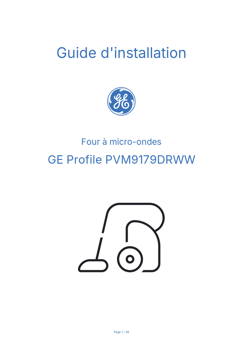 Image de la première page du manuel de l'appareil Profile PVM9179DRWW