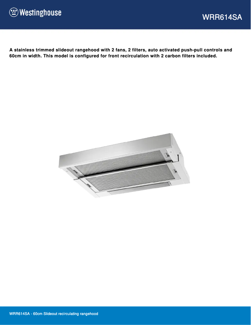 Page n°1 - Fiche technique Westinghouse WRR614SA