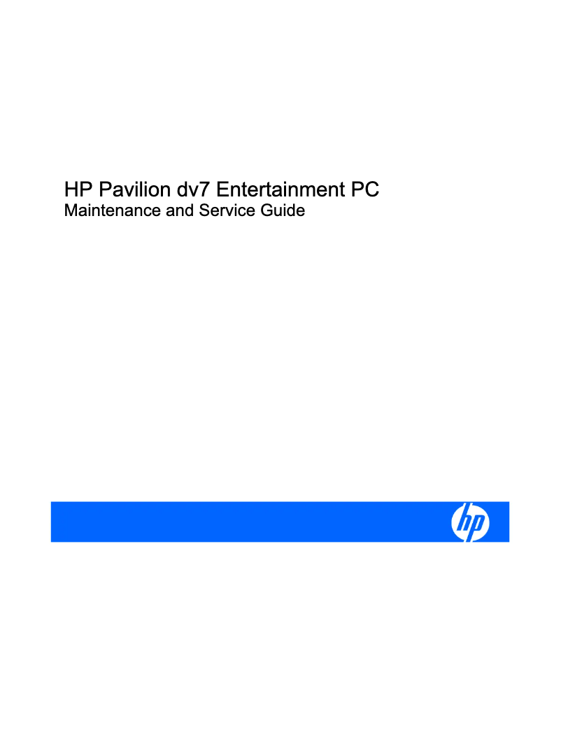 Page 1 de la notice Manuel utilisateur HP Pavilion dv7-1240eo