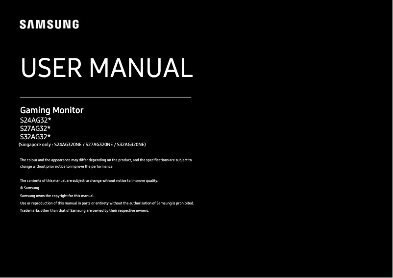 Page n°1 - Manuel utilisateur Samsung S24AG320NC