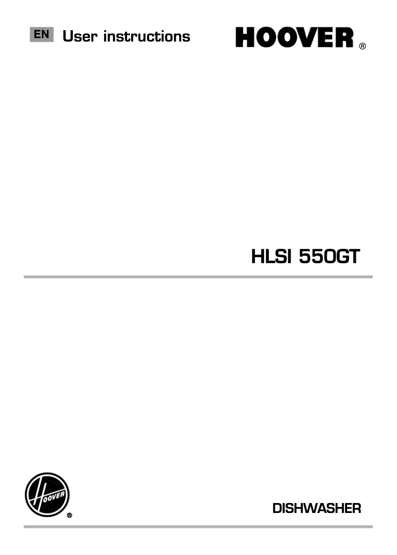 Page n°1 - Manuel utilisateur Hoover HLSI 550GT-80