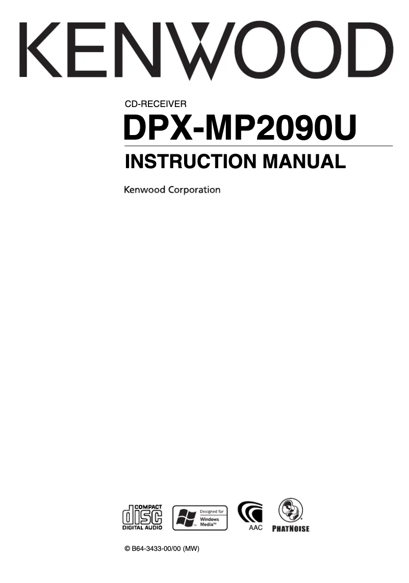 Page 1 de la notice Manuel utilisateur Kenwood DPX-MP2090U